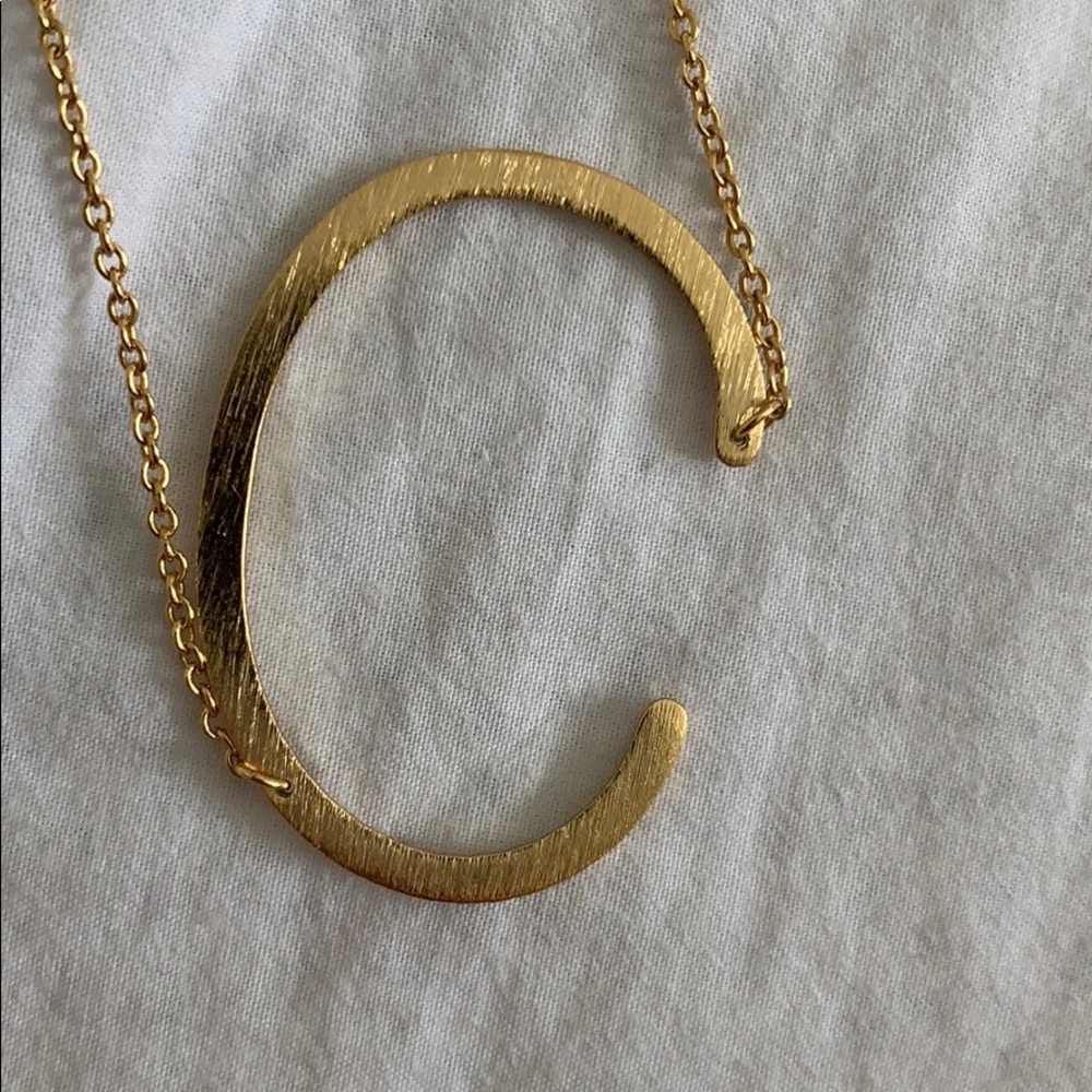 Anthropologie Gold Letter C Pendant Necklace - Picture 2 of 4